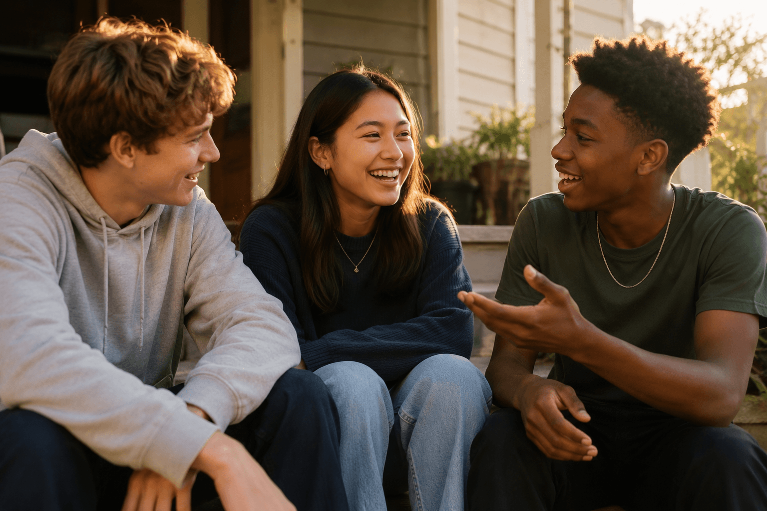 A warm, candid photo of a teen or small group of kids